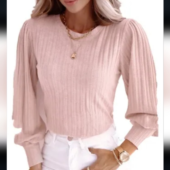 🔥1 left🎉HP🎉 New Pink texture knitted top - Picture 4 of 7